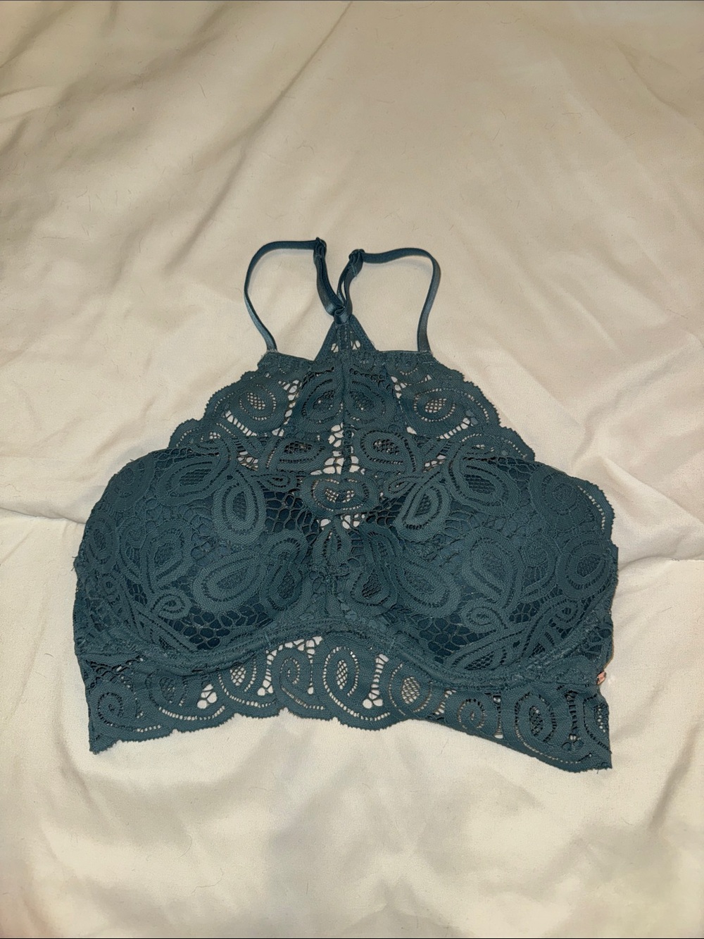 Victoria's Secret Teal Lace High-Neck Bralette
